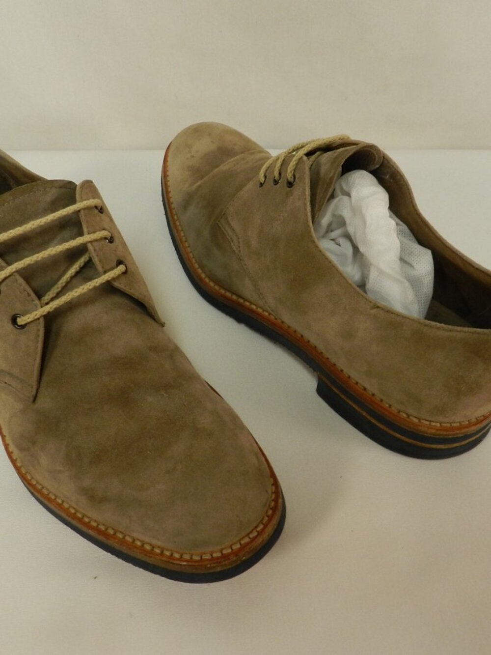 Gravati Suede Vintage Derby lace up oxfords shoes brown blue Men Size Sz 7.5